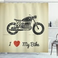 thumbnail image 1 of Ambesonne Vintage Shower Curtain, Grunge Flat Motorcycle, 69"Wx70"L, Charcoal Grey Khaki, 1 of 3