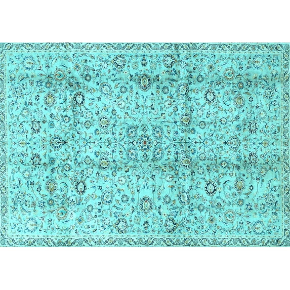 Ahgly Company Indoor Rectangle Persian Light Blue Traditional Area Rugs, 3' x 5'