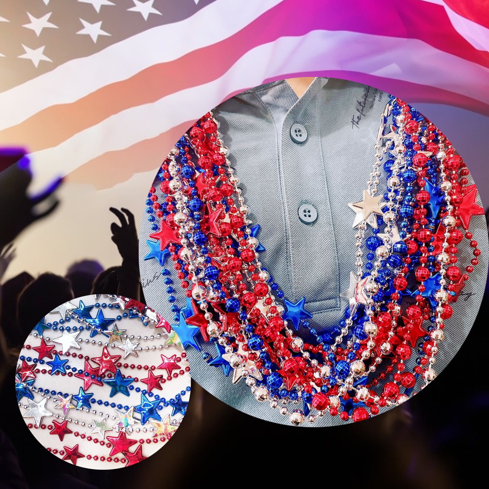 6/0 Painting with Beads Necklace Kit - 4th of July