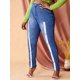 thumbnail image 3 of Jeans Talla Extra Ajustados Abotonado Cinta Frontal Rosegal Vaqueros de talla grande, 3 of 5