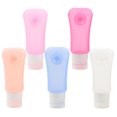 thumbnail image 1 of 5 botellas de silicona de 89 ml para subenvasado, contenedor de maquillaje, botellas de gel de limpieza, suministros para el cuidado de la piel con ventosa (color aleatorio), 1 of 7