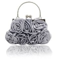 thumbnail image 2 of Women's Rose Wristlet Evening Bag, Floral Handheld Purse for Bridal and Bridesmaid, Compact Formal Clutch for Weddings, Proms, and Parties, 2 of 8