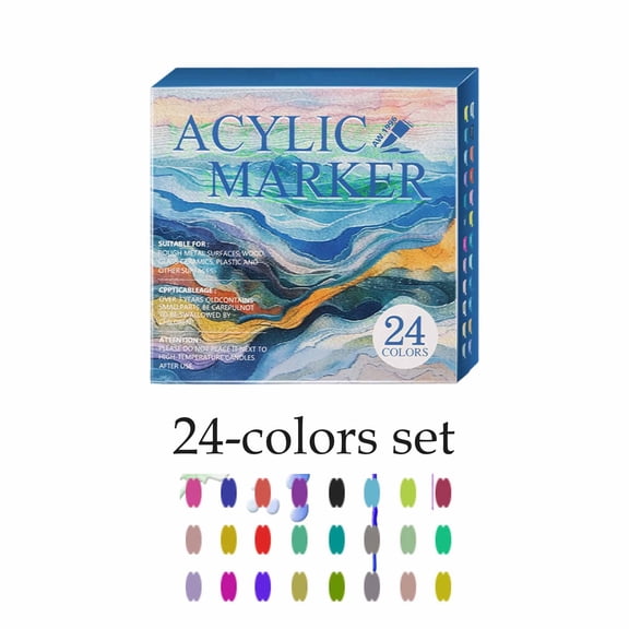 FEOLGEHLY 24 Pack Multi Colored Pens Set, Alcohol Paint Markers Set, Quick Dry Fine Point Journaling Pens, Vibrant Multi-Color Drawing Pens for Office Illustration Art Design Craft Projects
