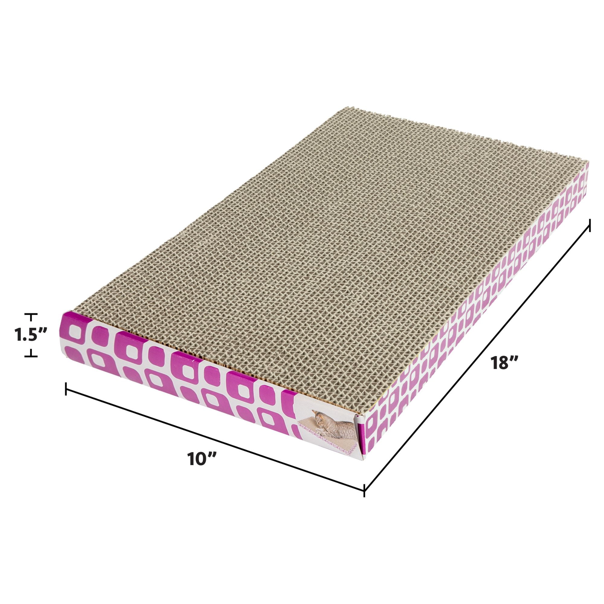 Vibrant Life Durable Corrugated Cardboard Cat Scratching Pad, Multicolored, XL