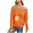 thumbnail image 1 of Pompotops T-Shirt à Manches Longues Col Incliné Imprimé Mode Décontractée pour Femmes, 1 of 5