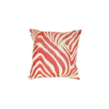 Design Accents KSS-0126-Zebra-Red 22 inch x22 inch Cotton Linen Zebra Pillow - Red