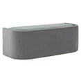 thumbnail image 4 of SAFAVIEH Couture Rosabeth Curved Solid Velvet Modern Bench, Slate Grey, 4 of 6