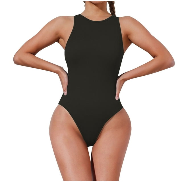 Penkiiy Combinaisons pour Femmes Printemps et Été Mode Sans Manches Combishort Noir TP Combinaisons