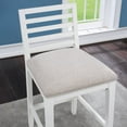 thumbnail image 3 of American Woodcrafters Siri White Solid Wood with Gray Fabric Counter Stool, 3 of 11