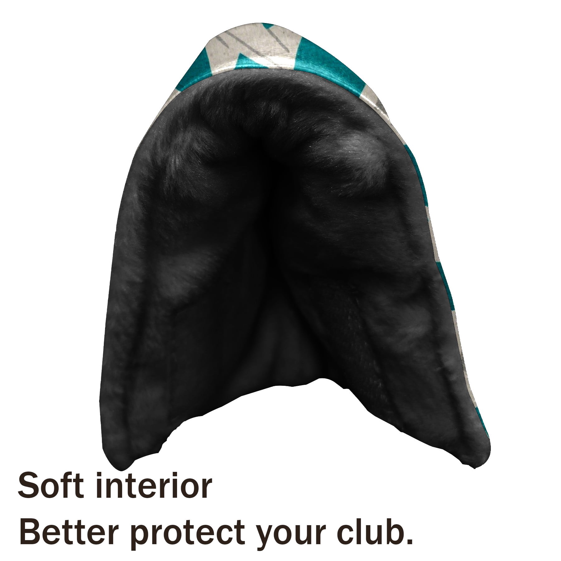 Golf Club Head Cover | Leather Golf Club Putte Headcover , Waterproof Golf Club Head Cover Set Driver Headcovers for Golf Clubs Men Women Teal - Gray Geometric Art