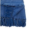 thumbnail image 2 of Fennco Styles Sevan Collection Bohemian Tufted Fringe 100% Cotton 50 x 60 Inch Throw â€“ Blue Throw Blanket, 2 of 3