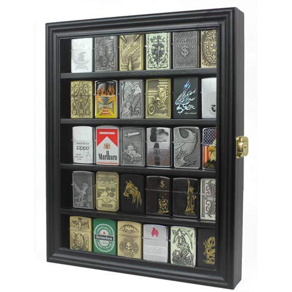 Lockable Cigarette/Sport Lighter Display Case Wall Shadow Box