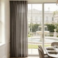 thumbnail image 2 of Rod Pocket Brown Plaid Semi Blackout Curtain,Soft Minimalist Light Filtering Drape,Ideal for Bedroom,Living Room Decor, 2 of 6