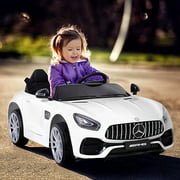 Licensed Mercedez Kids Ride On Car 2 Seater With Parental Remote Control Suspension Wheel Adjustable Speed White