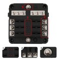 thumbnail image 4 of NUAHRHY 6 Ways Fuse Box 12V/24V Bus Bar Car Marine Fuse Box Holder with LED Indicator, 4 of 11