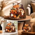 thumbnail image 6 of Halloween Ghost Table Decorations, Pumpkin House Wooden Block Sign, Halloween Tiered Tray Decor, Pumpkin Ghost Decor, Rustic Home Decor for Desk, Mantel(A), 6 of 7