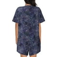thumbnail image 3 of Lsque Watercolor Indigo Women's Short-Sleeved Pajama Set - 2 Piece Soft and Lightweight Sleepwear Set-Medium, 3 of 9