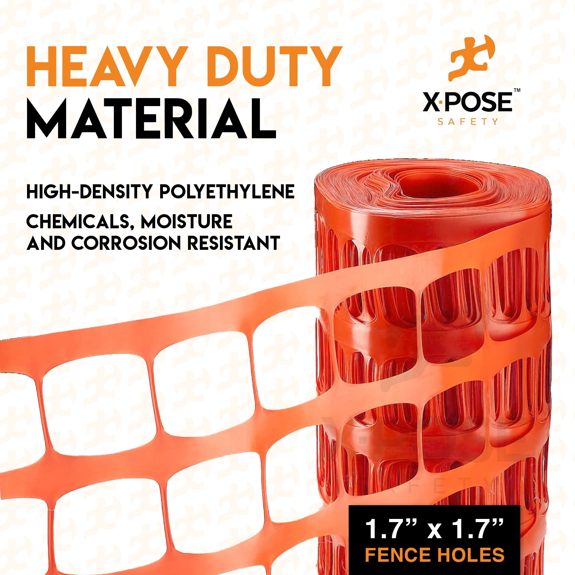Xpose Safety Orange Safety Privacy Fence - 4' x 100' - Garden Netting, Fencing Screen for Yard, Outdoor Snow, Dog and Pet Fence, Chicken Enclosure - Barrier Protection for Deer, Rabbit, Small Animal