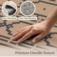 thumbnail image 6 of ODIKA 3'x5' Beige Charcoal Geometric Medallion Washable Throw Rug Pixelated Octagonal Motifs With Stepped Border And Traditional Stain Resistant, Low Profile, Non-Slip for Entryway, Kitchen, Mudroom, 6 of 7