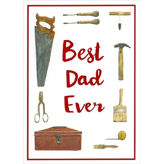 RSVP Tools Inside Thin Red Foil Frame Humorous / Funny Father's Day Card for Dad