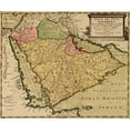 thumbnail image 2 of Vintage Maps 14x12 Black Modern Framed Museum Art Print Titled - Three Arabias 1654, 2 of 4