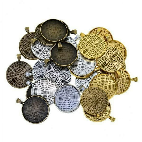 GUOOL Lot de 2-3 50 Pcs Base de Plateau Rond 30mm Dia Cabochon Pendentif Bijoux 2 Pcs