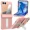 Pink, variant on c Cell Phone Case for Samsung Galaxy Z Flip 5 with Built-in Screen Protector and Kickstand, Black