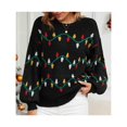 thumbnail image 4 of Suéteres Navideños para Mujer, Divertidos Suéteres con Estampado de Papá y Árbol de Navidad, Suéteres Navideños Feos. Negro XL, 4 of 8