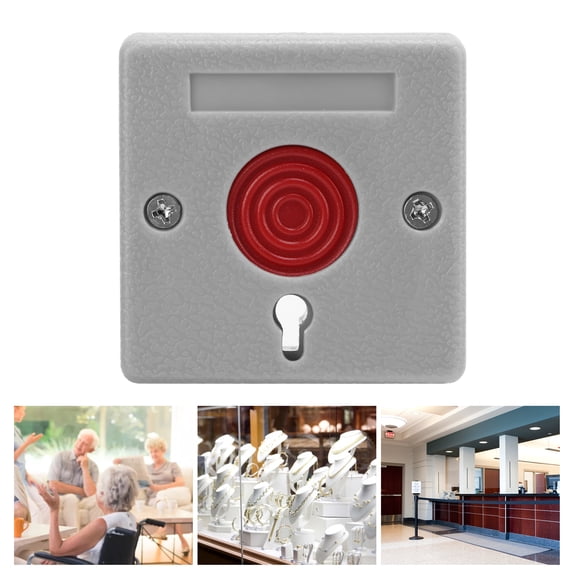 ESTINK Button Alarm,Panic Button ABS Anti Theft Safe Emergency Equipment For Nursing Homes Banks,Outdoor Alarm