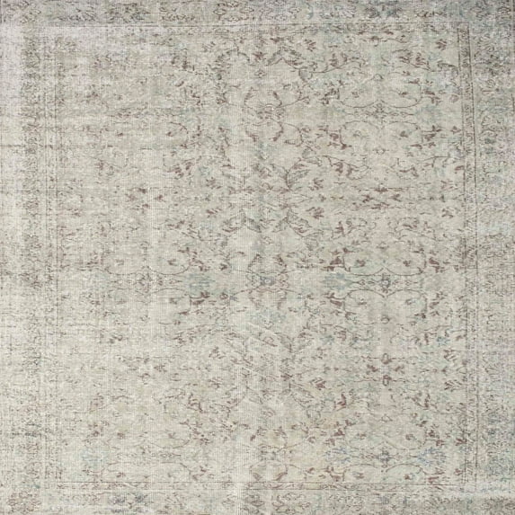 Ahgly Company Indoor Square Contemporary Rosy Brown Pink Abstract Area Rugs, 3' Square