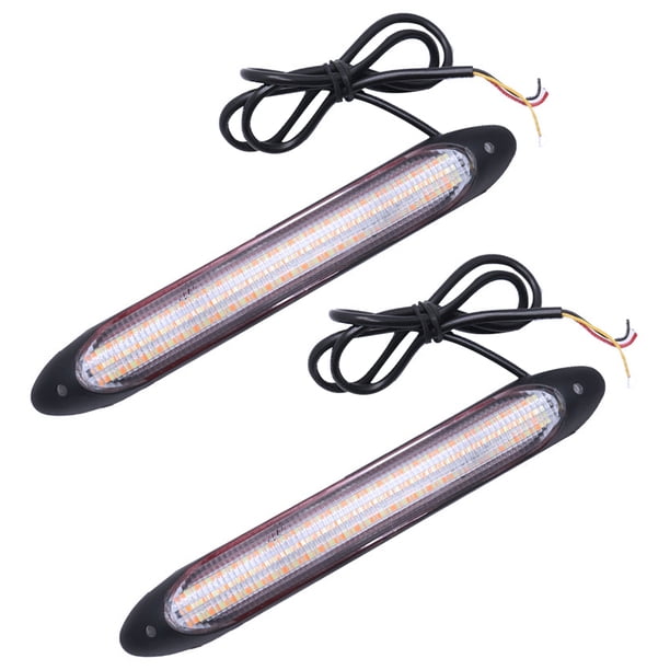 Sidaley 2 unids/set luz de circulación diurna coche LED DRL lámpara de conducción diurna accesorios para automóviles Bombillas para automóviles Negro 34.5 cm De colorido a amarillo Sidaley VI000940-08B