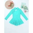 thumbnail image 5 of iiniim Girls' Roller Ice Figure Skating Dress Mock Turtleneck Sparkly Leotard Ballet Dance wear Mint Green 6, 5 of 7