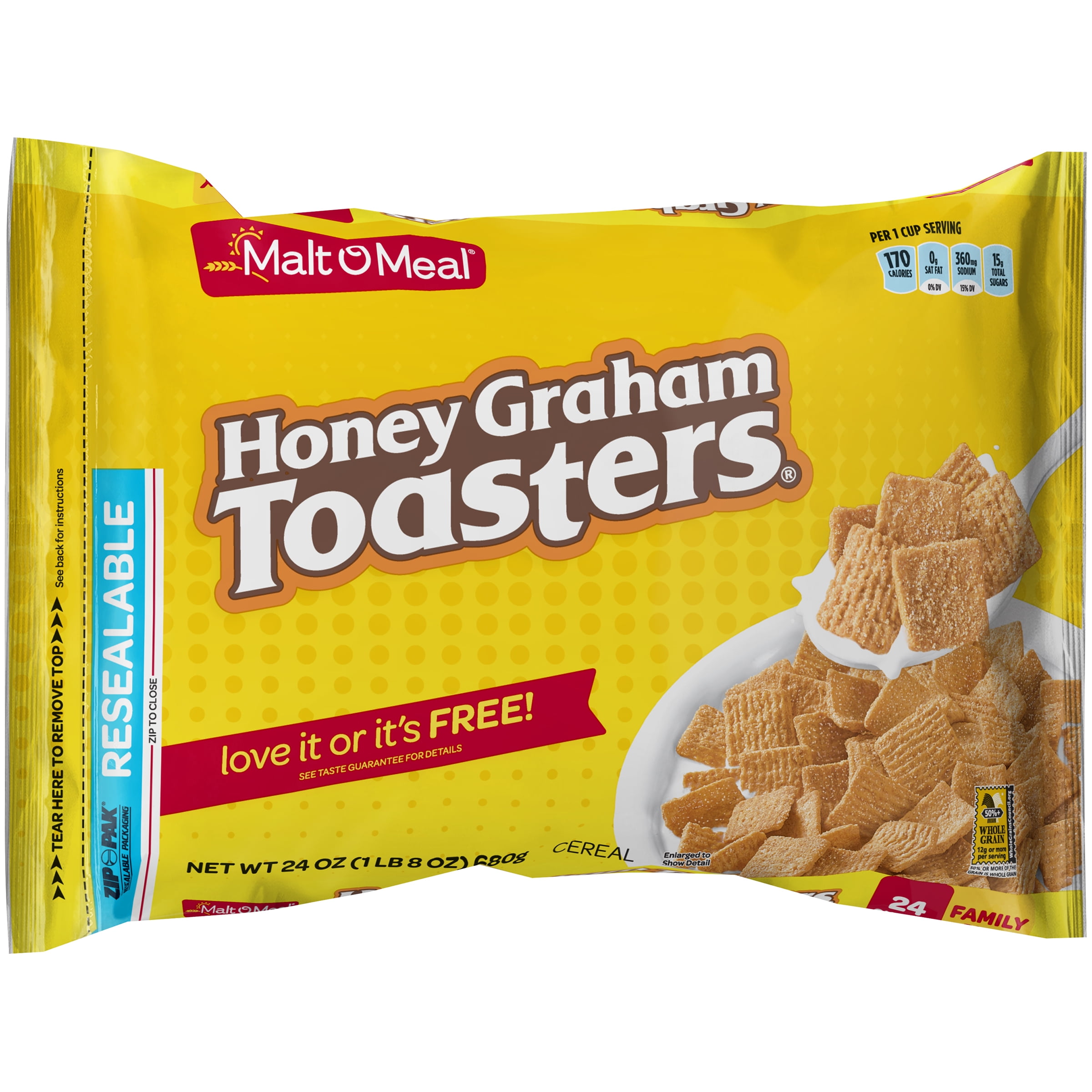 MaltOMeal Honey Graham Toasters Cereal 24 oz. Bag