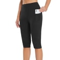 thumbnail image 1 of Pantalones de yoga capri qucoqpe para mujer con bolsillos, leggings esenciales de cintura alta para entrenar, 1 of 5