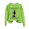 thumbnail image 4 of Green Magical Halloween Sweatshirts Crew Neck Cute Tops Oversized Long Sleeve Festival Pullover Sweater 2XL, 4 of 4