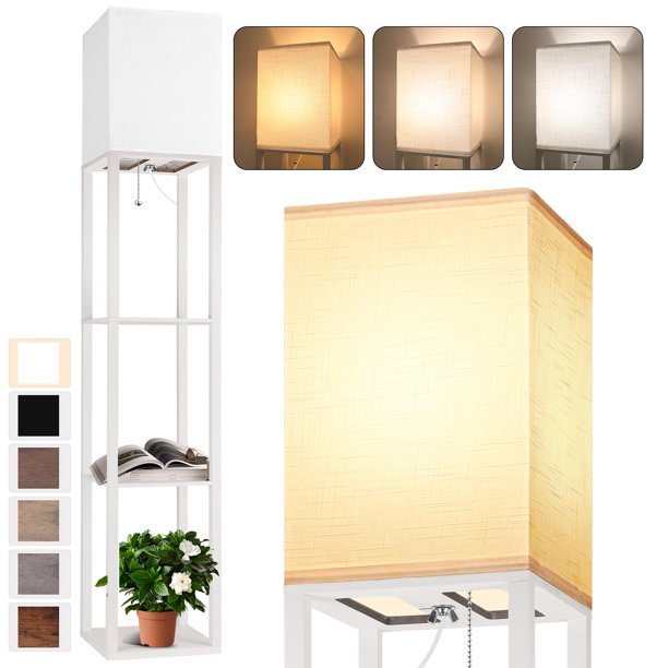 Lámpara de pie PARTPHONER de 160 cm blanca con bombilla LED de 3 colores