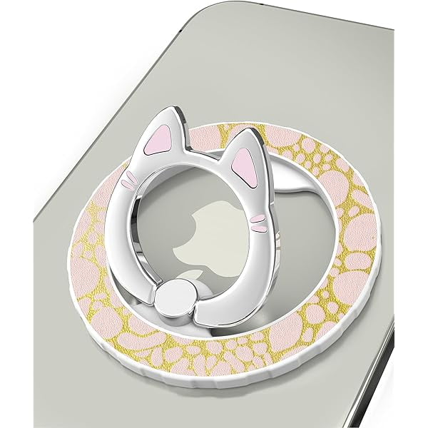 wonima11 Magnetic Phone Ring Holder for magsafe, Cartoon Cat Snap, Glitter Magnetic Grip Compatible with iPhone 16 15 14 13 12 Pro max,Pro,Plus,Mini, Adjustable Kickstand, Colorful Pink