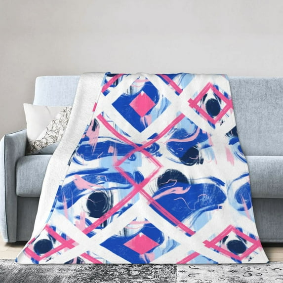 DouZhe Ultra-Soft Micro Fleece Lightweight Flannel Bed Blanket, Graffiti Camouflage Print Cozy Warm Throw Blankets, 50"x40"