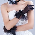 thumbnail image 3 of D-GROEE 3Pairs Lace Floral Bow Gloves Elegant Short Lace Gloves Courtesy Summer Gloves for Wedding Dinner Party, 3 of 7