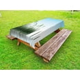 thumbnail image 1 of Landscape Outdoor Tablecloth, Scenery of a Lake Bushes Grass with Reflection Floral Art Image Print, Decorative Washable Fabric Picnic Tablecloth, 58 X 120 Inches, Pale Blue Jade Green, by Ambesonne, 1 of 2