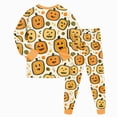 thumbnail image 6 of TOWED22 Toddler Girls Boys Halloween Pumpkin Pajamas Cotton Pjs for Boy Jammies Little Kids Sleepwear Clothes Sets(Yellow,7-8 Y), 6 of 9