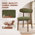 thumbnail image 6 of EOP Mid-Century Wooden Dining Chairs Set of 2, Farmhouse Upholstered Kitchen Dining Chairs with Curved Back, Modern Fabric Side Dining Chair for Dining Room, Restaurant, Green, 6 of 11