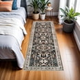 thumbnail image 5 of Washable Hallway Runner Rug - 2x6 Distressed Mats Non-Slip Soft Kitchen Dining Room Floor Carpet (Black,2x6), 5 of 9