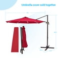 thumbnail image 6 of FLAME&SHADE 10ft LED Outdoor Round Patio Cantilever Umbrella for Beach Garden Patio and Lawn,Red, 6 of 8