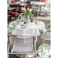 thumbnail image 5 of Outdoor Tablecloth with Umbrella Hole for Patio/Picnic/Party/Camping, Spring Botanical Waterproof Table Cloth Round Cover Washable, Watercolor Leaves Flowers Birds Gray Wood (Dia 60"), 5 of 8