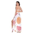 thumbnail image 3 of FORMRS Womens Long Sarong Beach Wrap Semi-Sheer Bikini Skirt Bathing Swimsuit Cover Up, Citrus Slice, 3 of 7