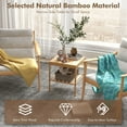 thumbnail image 6 of 2 PCS 2-Tier Bedside End Table Bamboo Nightstand for Living Room Bedroom, 6 of 9