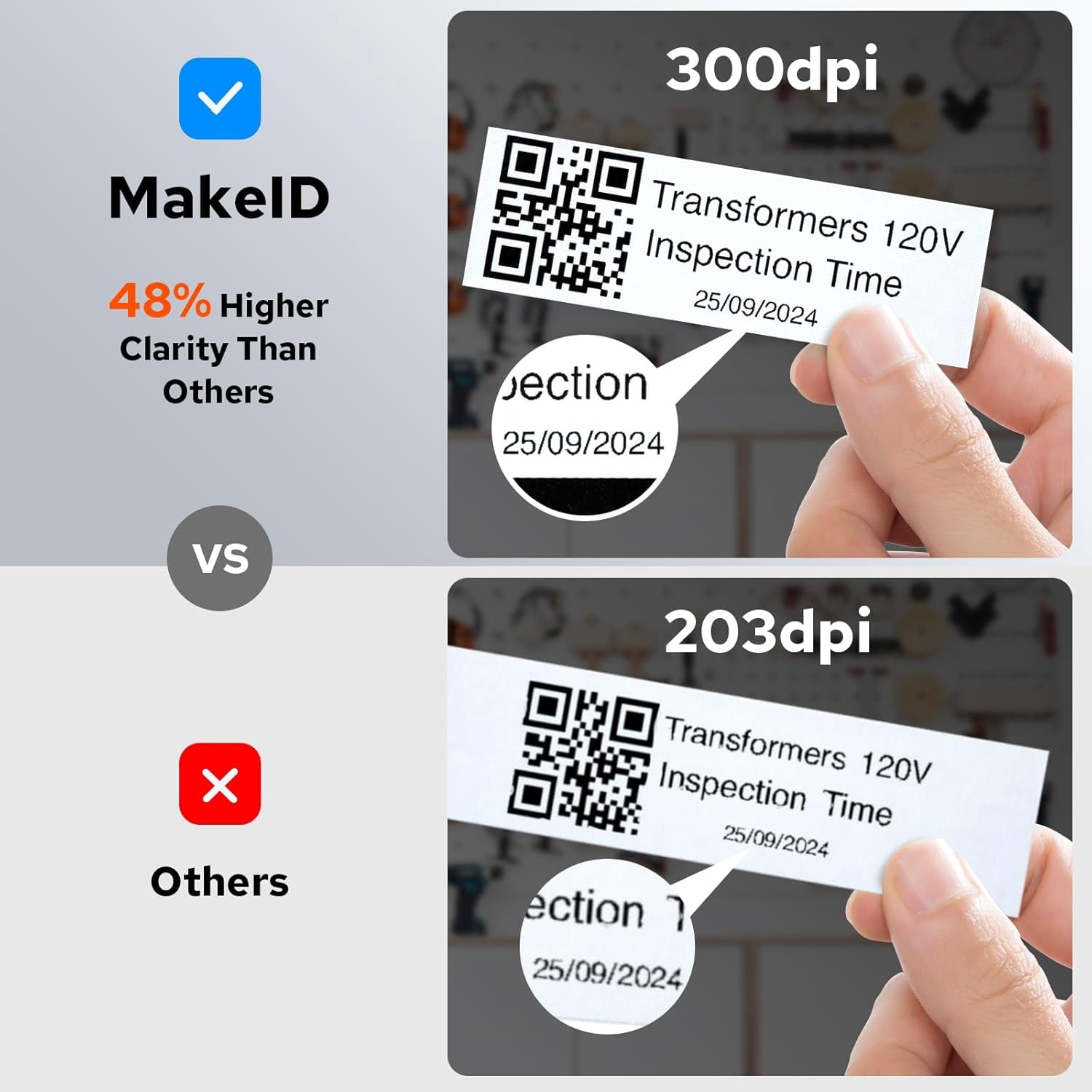 MakeID P31 Industrial Thermal Transfer Label Printer, Portable Bluetooth Labeler with Wire and Cable Labeling Machine