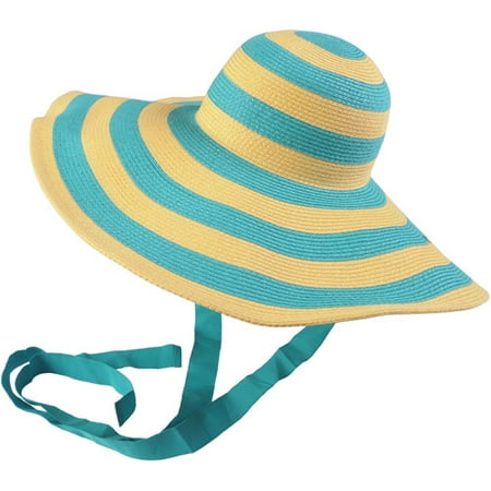 Brinley Co Womens Wide Brim Striped Sunhat