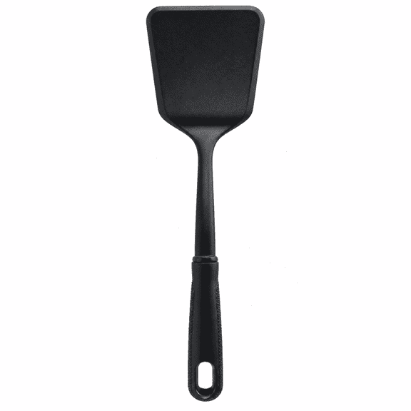 Mainstays Nylon Solid Turner Kitchen Spatula, Comfort Grip Handle, 12.4 in, Black